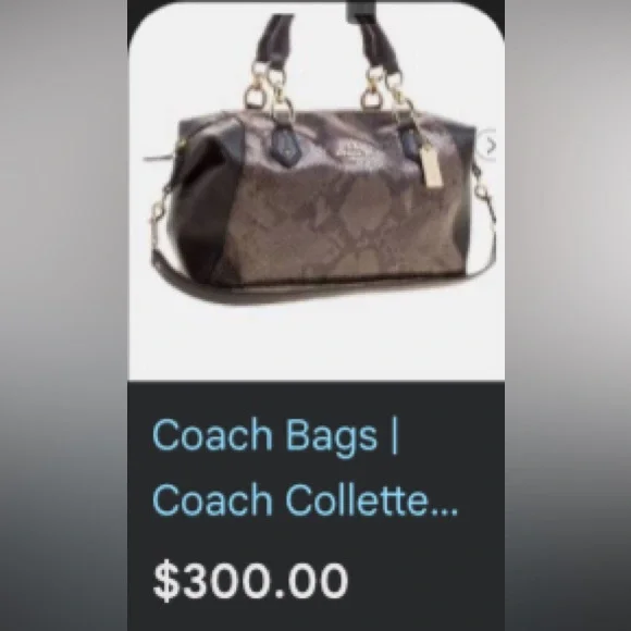 Coach Collette Satchel Python Leather Bag (2014) NWOT - Picture 13 of 15